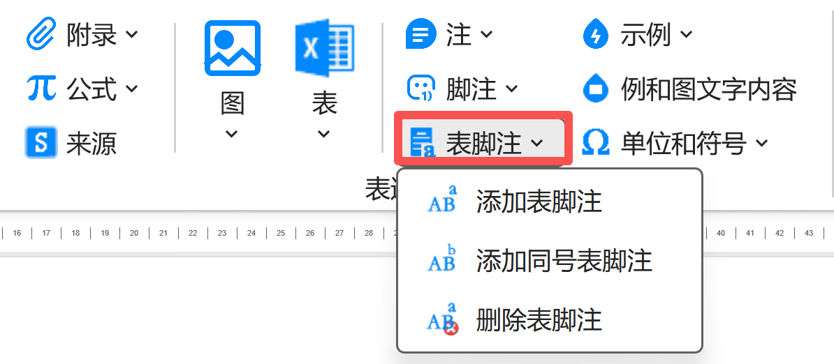 表脚注